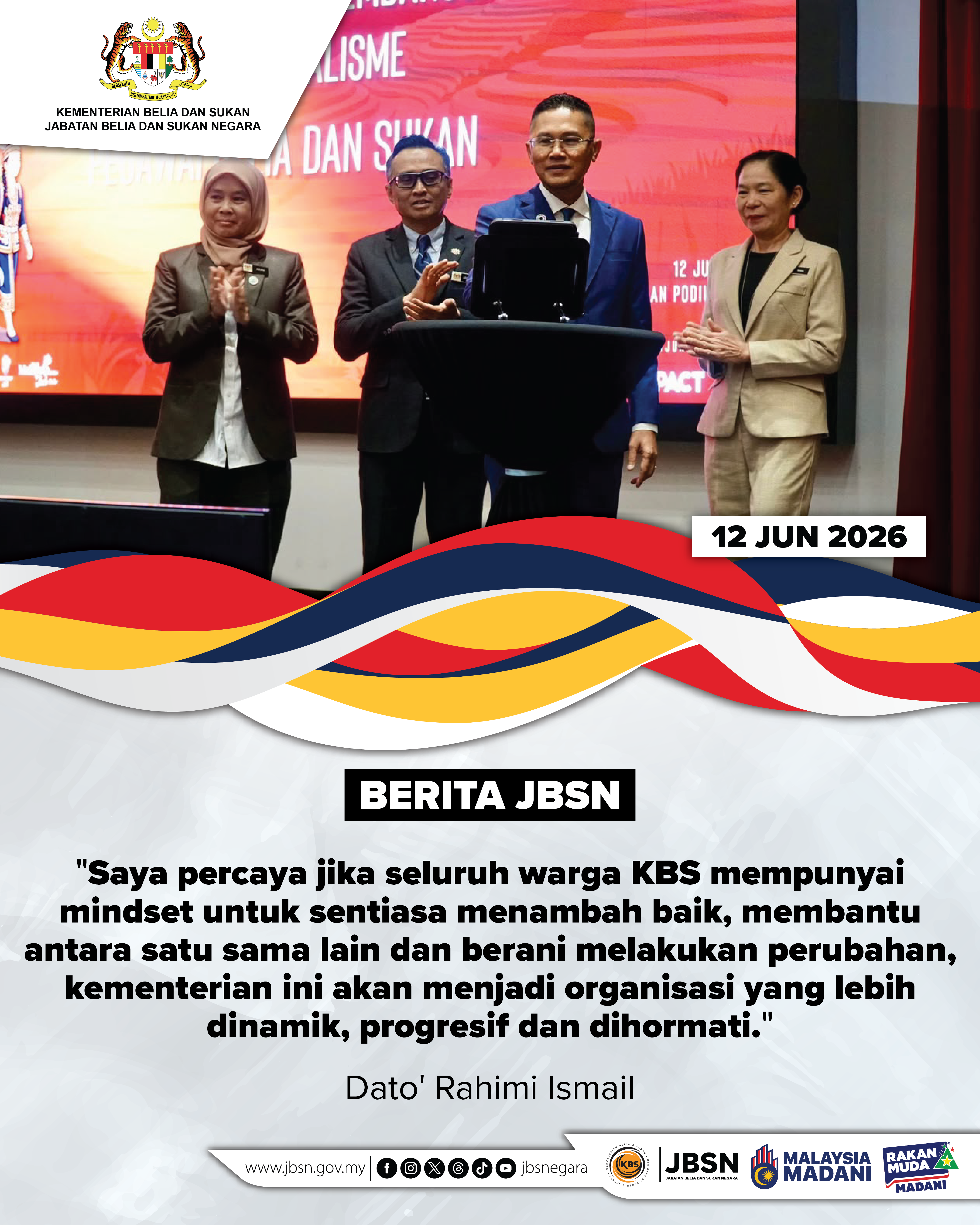 KSU KBS LUNCUR PELAN PEMBANGUNAN PROFESIONALISME PEGAWAI BELIA DAN SUKAN