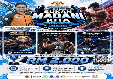 NOTIS PROGRAM* *SUKAN MADANI KITA ESPORTS TOURNAMENT 2026*