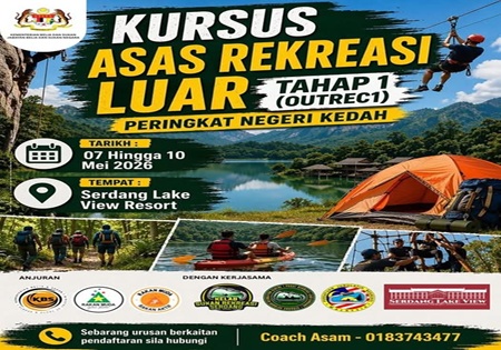 KURSUS ASAS REKREASI LUAR TAHAP 1 (OUTREC1) PERINGKAT NEGERI KEDAH