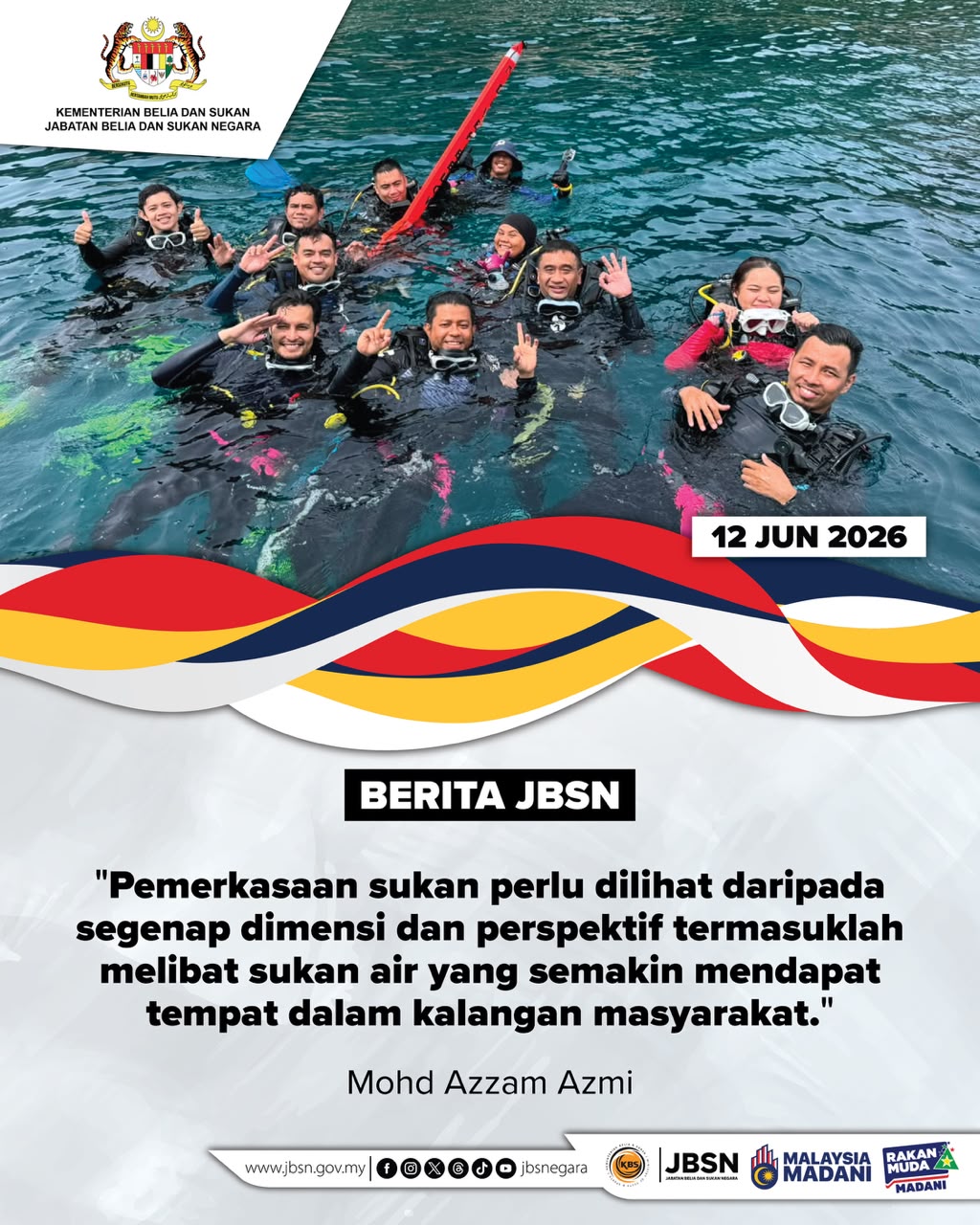 JBSN KOMITED PERKASAKAN PEMBANGUNAN SUKAN AIR DI MALAYSIA!