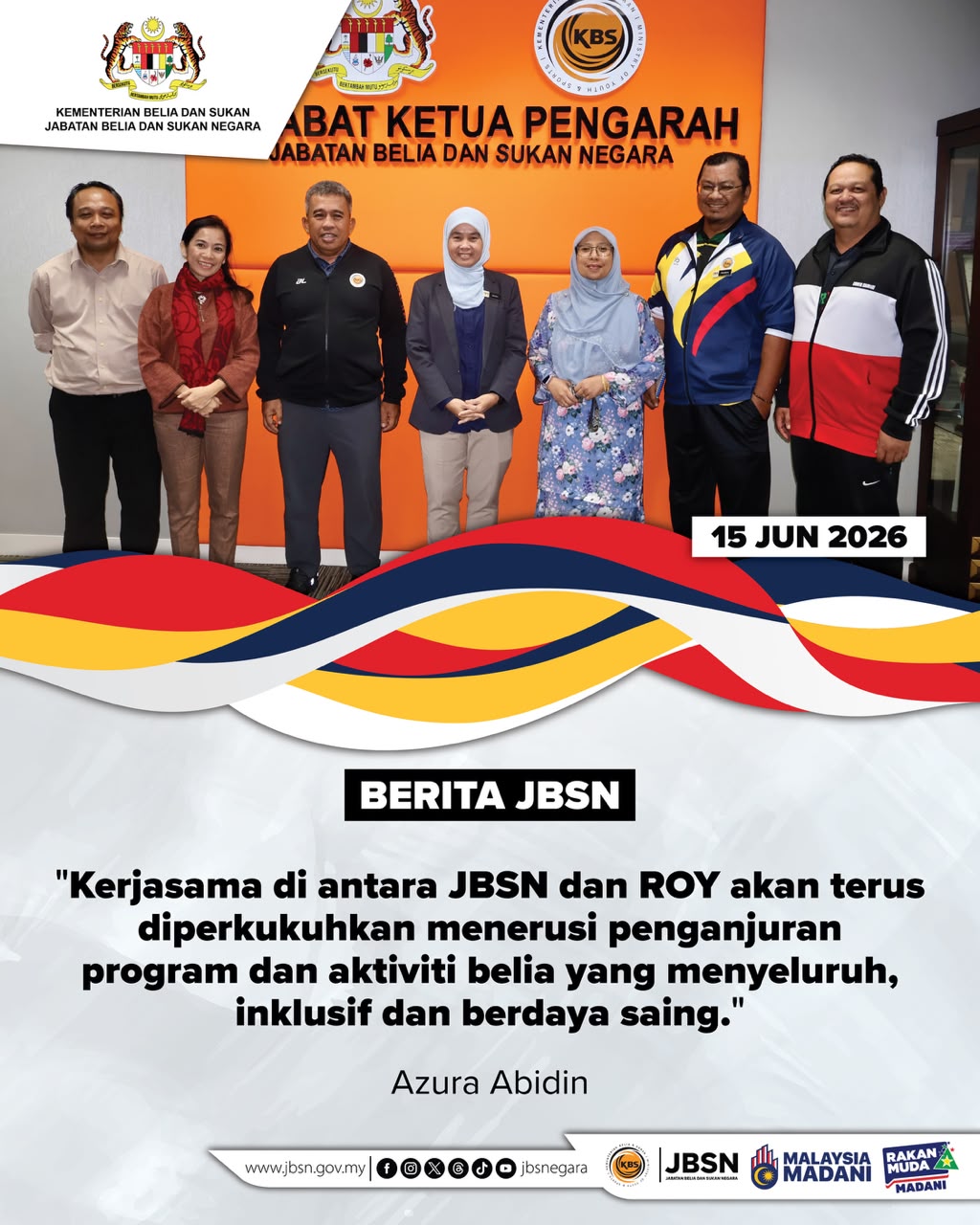 KP JBSN TERIMA KUNJUNGAN HORMAT PENDAFTAR ROY