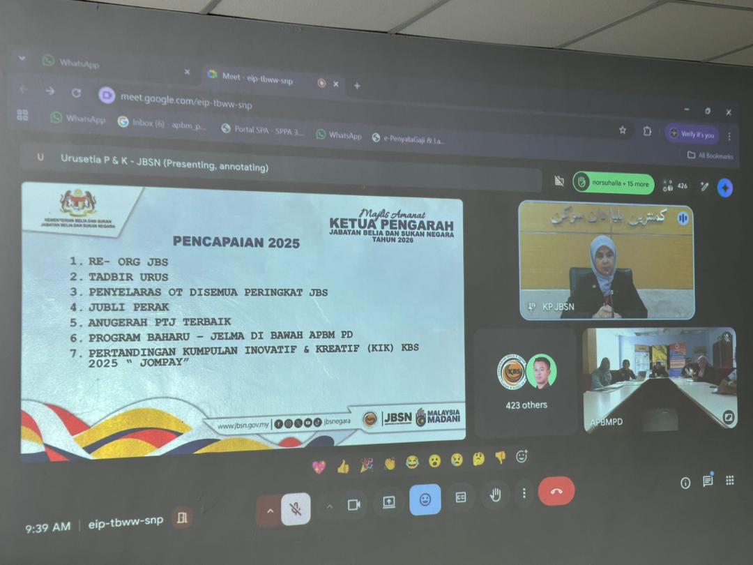 APBMPD Hadiri Majlis Amanat Ketua Pengarah JBSN Atas Talian