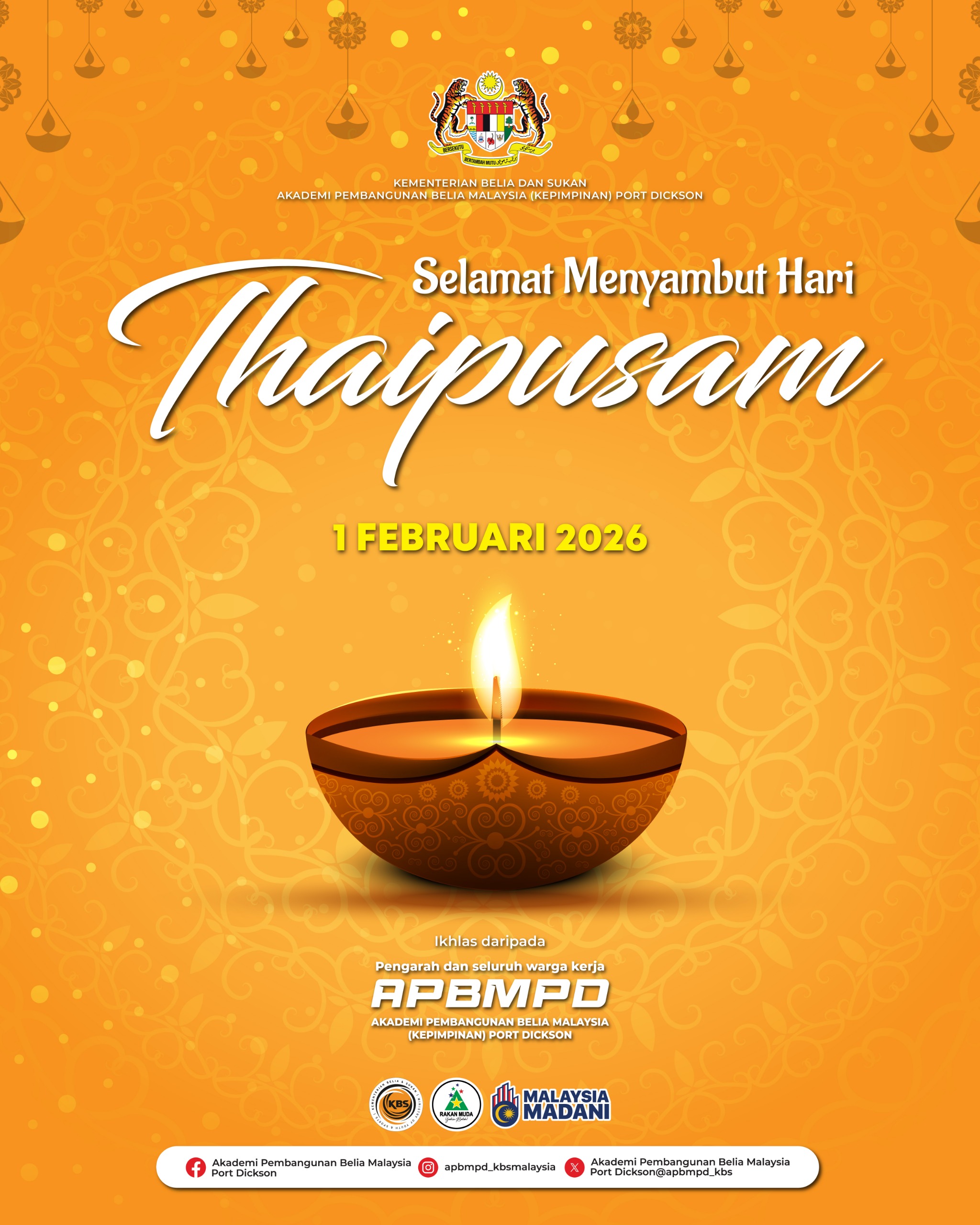 Selamat Menyambut Hari Thaipusam 2026