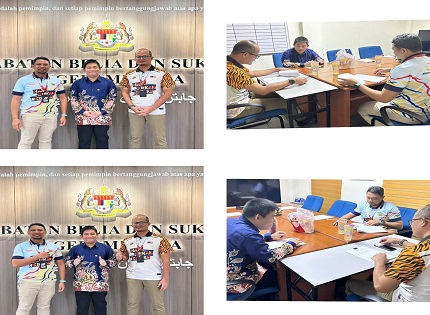 KUNJUNGAN HORMAT KELAB BELIA TIONG HWA BANDAR SUNGAI PETANI KEPADA PENGARAH JABATAN BELIA DAN SUKAN NEGERI MELAKA