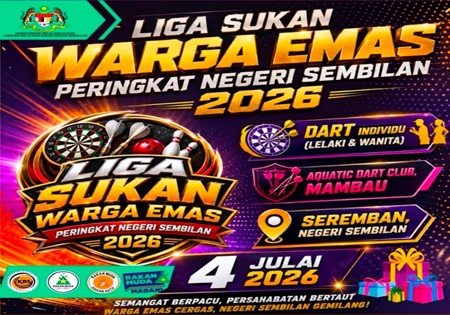ACARA DART LIGA SUKAN WARGA EMAS 2026 MERIAH DENGAN CARA TERSENDIRI