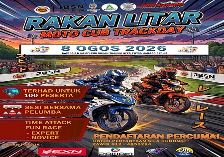 JOM SERTAI RAKAN LITAR MOTO CUB TRACKDAY PERINGKAT NEGERI PERLIS 2026!