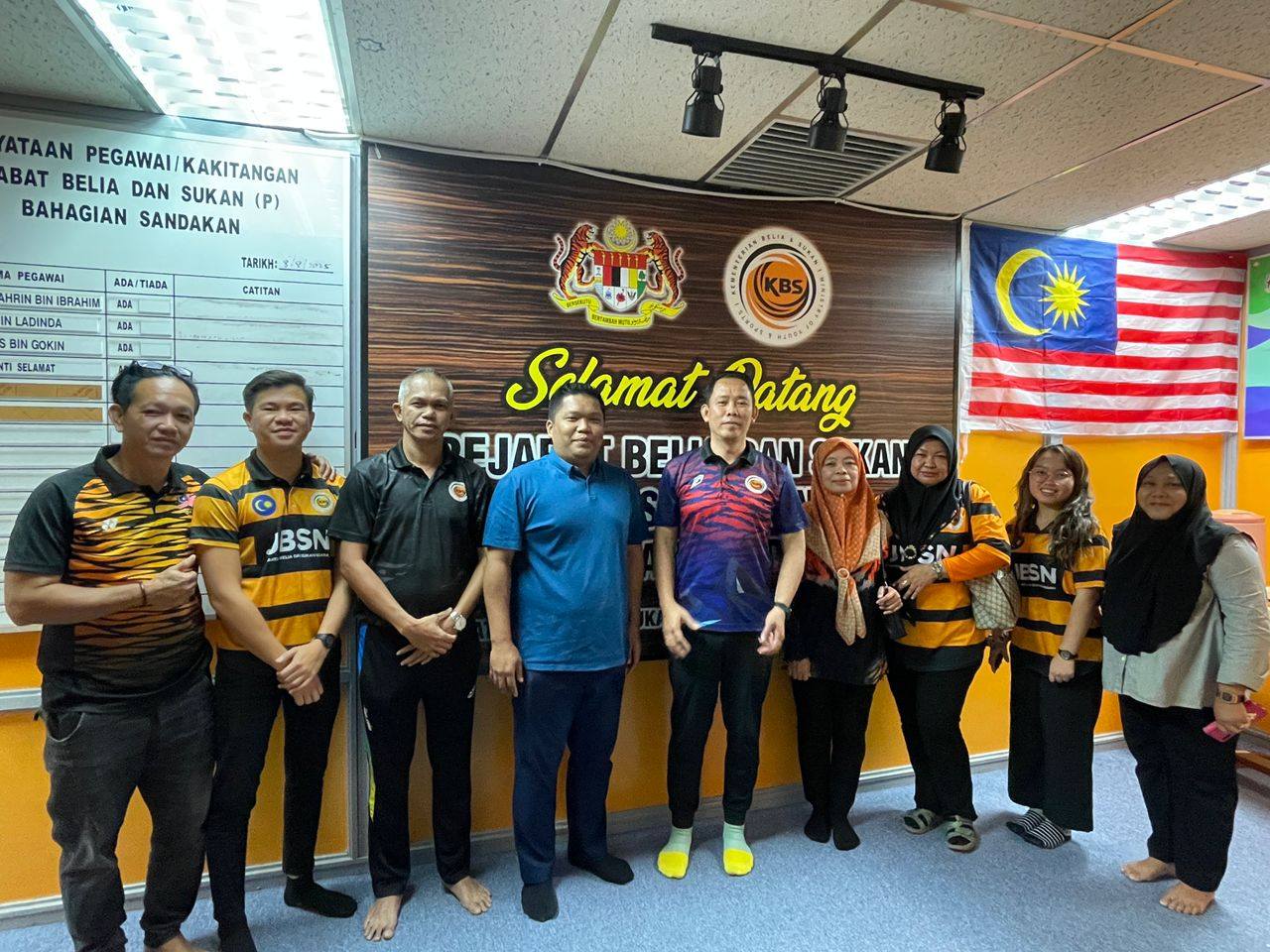 LAWATAN KERJA RASMI DI PEJABAT BELIA DAN SUKAN (PERSEKUTUAN) BAHAGIAN SANDAKAN