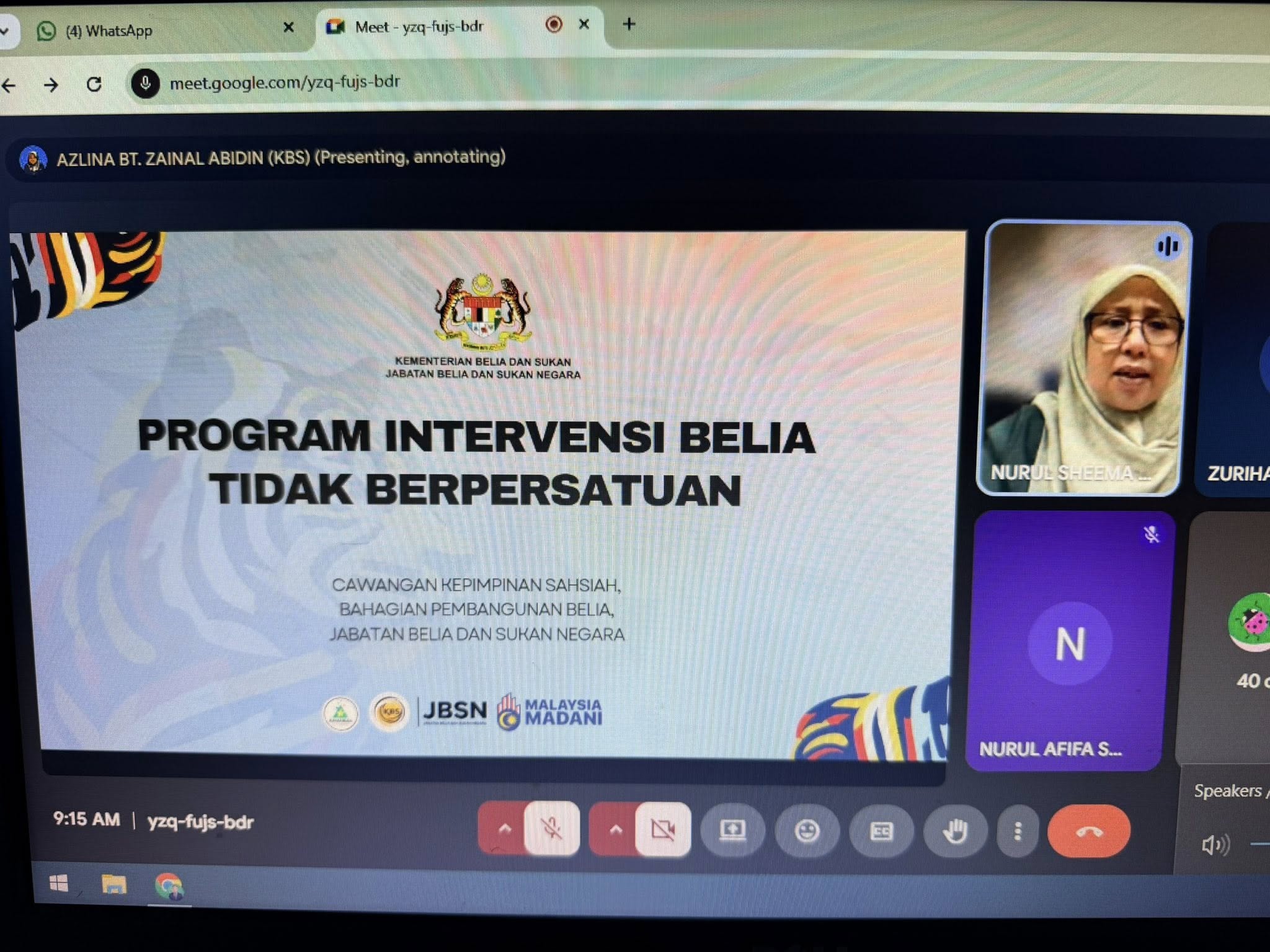 TAKLIMAT PROGRAM INTERVENSI BELIA TIDAK BERPERSATUAN DAN PROGRAM DARI BELIA UNTUK BELIA