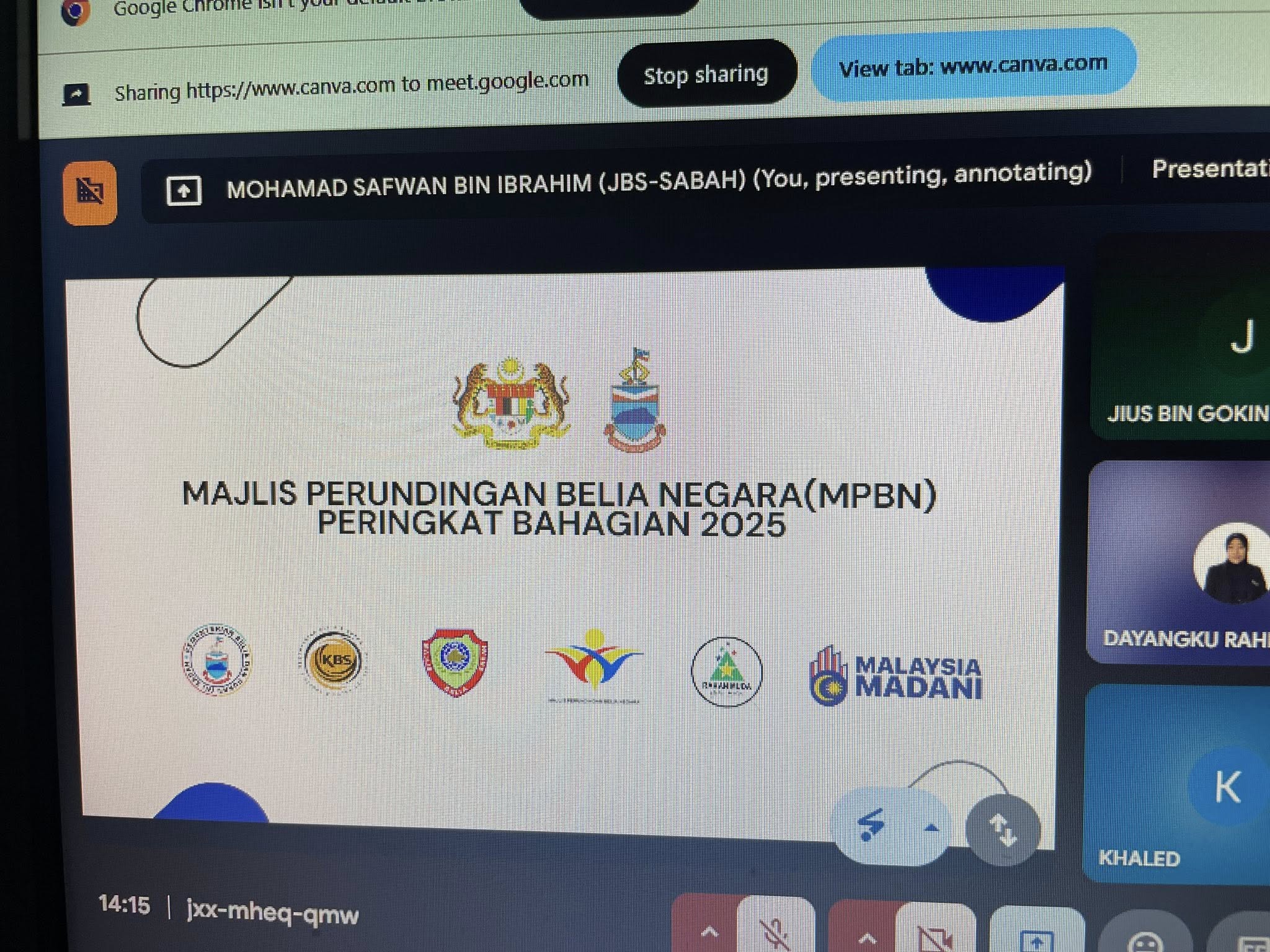 MESYUARAT PENYELARASAN MPBN PERINGKAT BAHAGIAN 2025