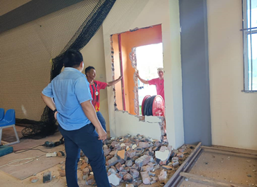 LAWATAN KERJA-KERJA NAIK TARAF SISTEM PEMADAM API DI  KOMPLEKS SUKAN KOMUNITI MUKAH