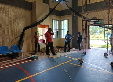 LAWATAN KERJA-KERJA NAIK TARAF SISTEM PEMADAM API DI  KOMPLEKS SUKAN KOMUNITI MUKAH
