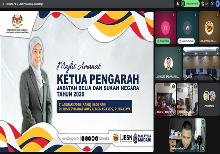 Pegawai PBSB Mukah Hadiri Majlis Amanat Ketua Pengarah JBSN Atas Talian