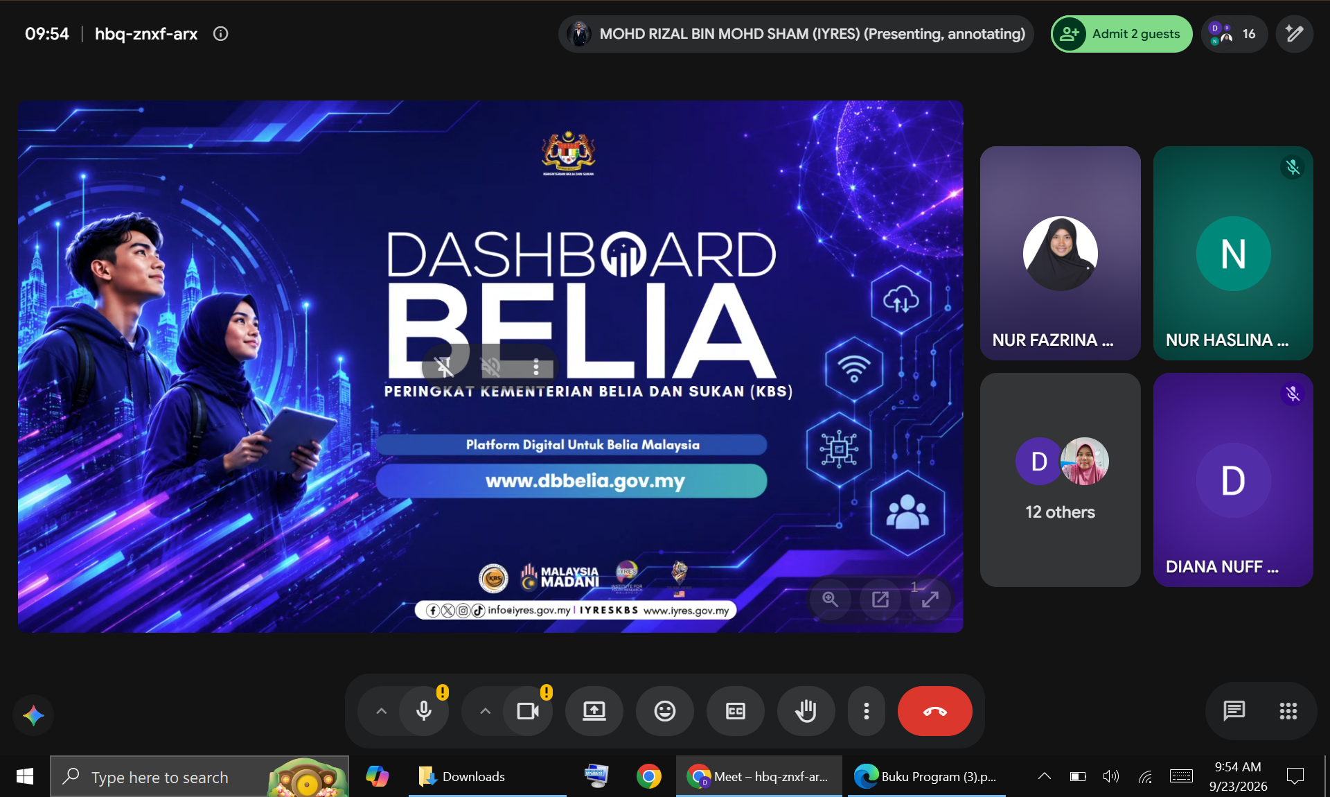 Sesi Training Of Trainers Sistem Dashboard Belia JBSN Perkasa Pengurusan Data Belia