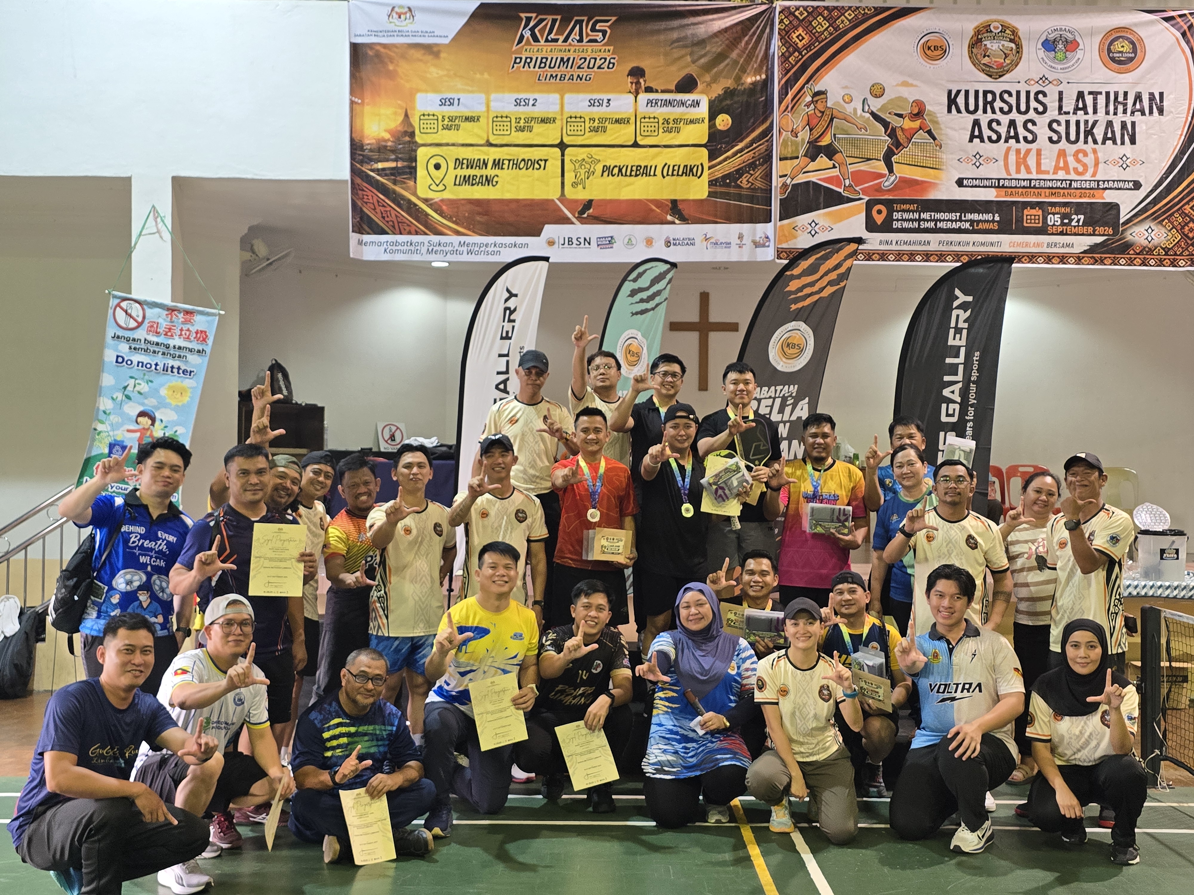 KLAS PICKLEBALL PERINGKAT NEGERI SARAWAK MERIAHKAN AKTIVITI SUKAN DI LIMBANG