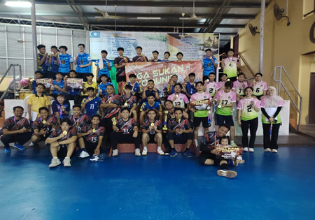 Pasukan Champion Volleyball Club (CVC) Juara Bola Tampar Lelaki Liga Sukan Komuniti Bahagian Mukah 2026 