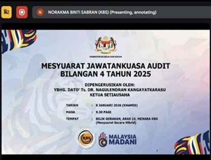 Mesyuarat Jawatankuasa Audit (JKA) Bil. 4 Tahun 2025 Diadakan Secara Hibrid