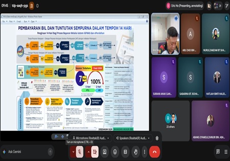 SESI TAKLIMAT KELEWATAN PEMBAYARAN BIL 7 HARI AGENSI DI BAWAH KBS JABATAN BELIA DAN SUKAN NEGERI SARAWAK 