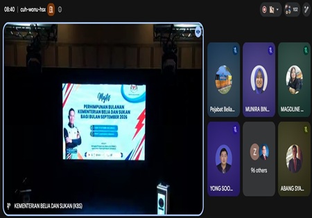 PEJABAT BELIA DAN SUKAN BAHAGIAN SRI AMAN SERTAI PERHIMPUNAN BULANAN KBS 