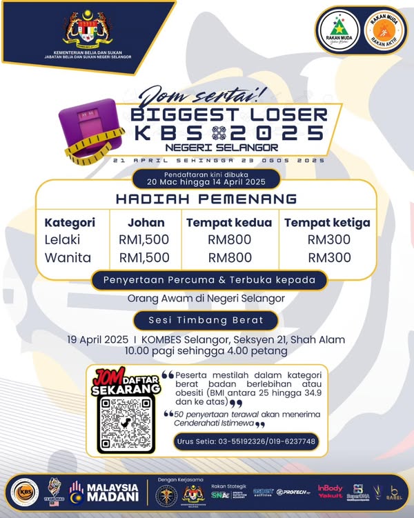 PROGRAM "BIGGEST LOSER" KBS TAHUN 2025 PERINGKAT NEGERI SELANGOR 