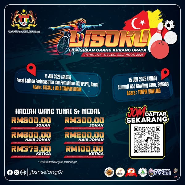 LIGA SUKAN OKU (LiSOKU) PERINGKAT NEGERI SELANGOR 2025