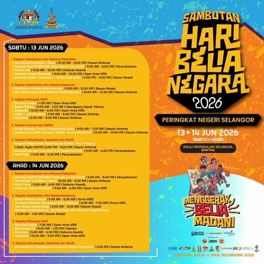 SENARAI AKTIVITI HARI BELIA NEGARA (HBN2026) PERINGKAT NEGERI SELANGOR