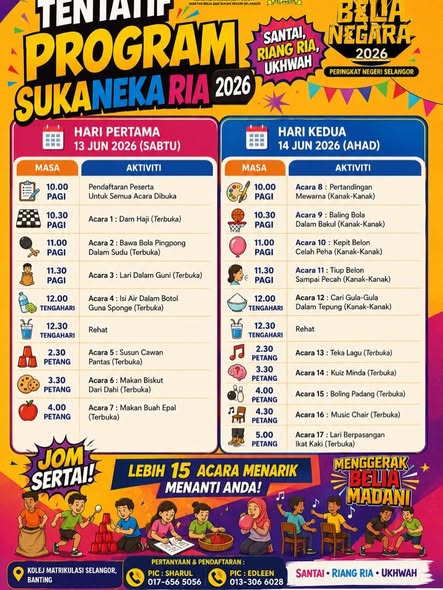 PROGRAM SUKANEKA RIA 2026 🎈🎉
