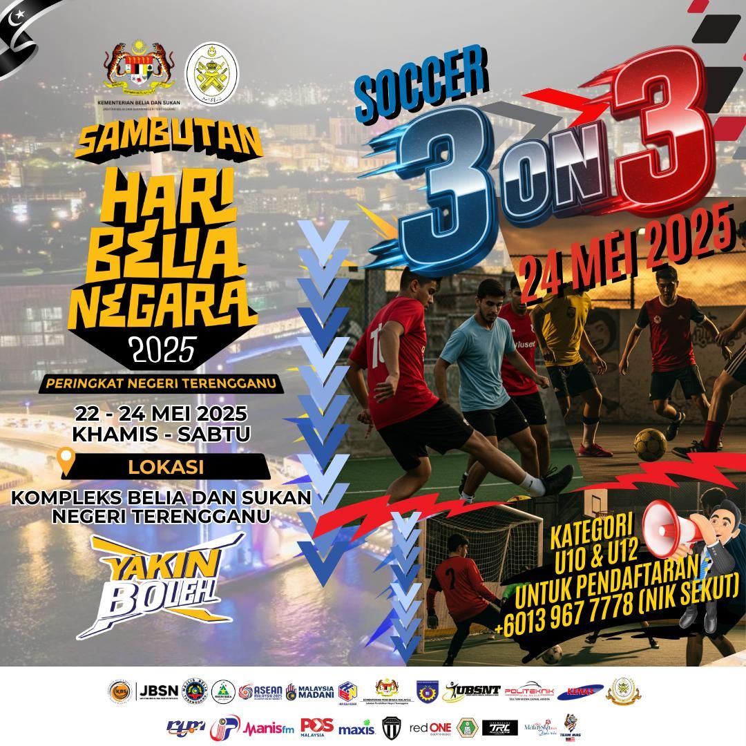 PROGRAM SEPAKAN PENALTI 3 ON 3 SEMPENA SAMBUTAN HARI BELIA NEGARA PERINGKAT NEGERI TERENGGANU 2025