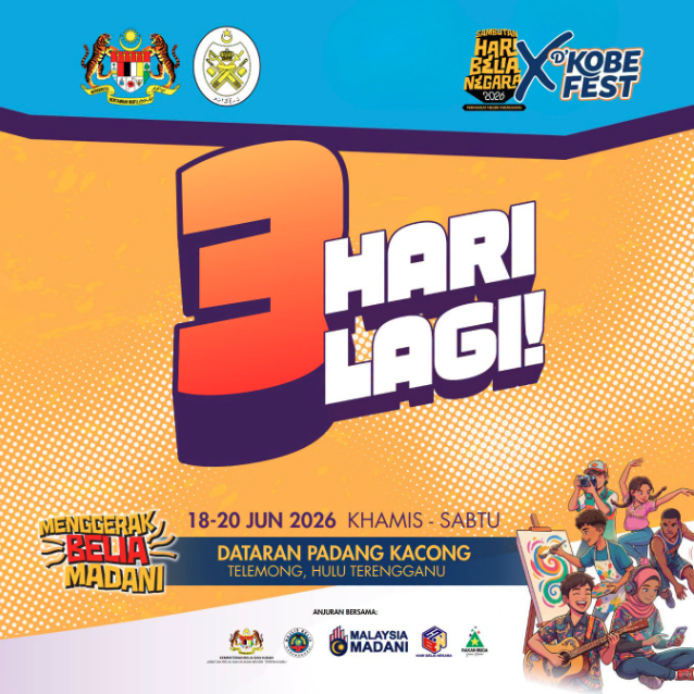 3 HARI LAGI SEBELUM SAMBUTAN HARI BELIA NEGARA 2026 PERINGKAT NEGERI TERENGGANU BERLANGSUNG!