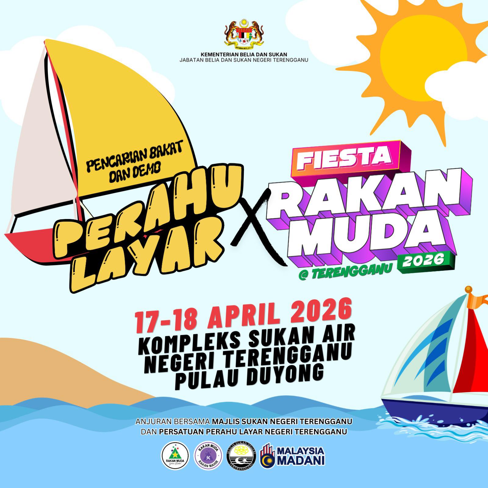 HEBAHAN PENCARIAN BAKAT & DEMO PERAHU LAYAR X FIESTA RAKAN MUDA @ TERENGGANU 2026