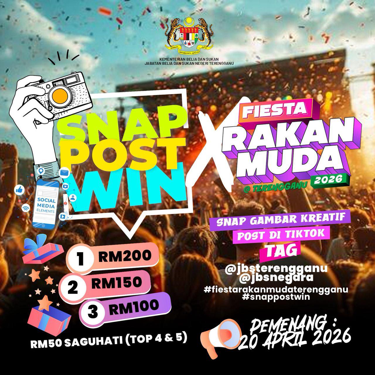 HEBAHAN PERTANDINGAN SNAP • POST • WIN @ FIESTA RAKAN MUDA 2026