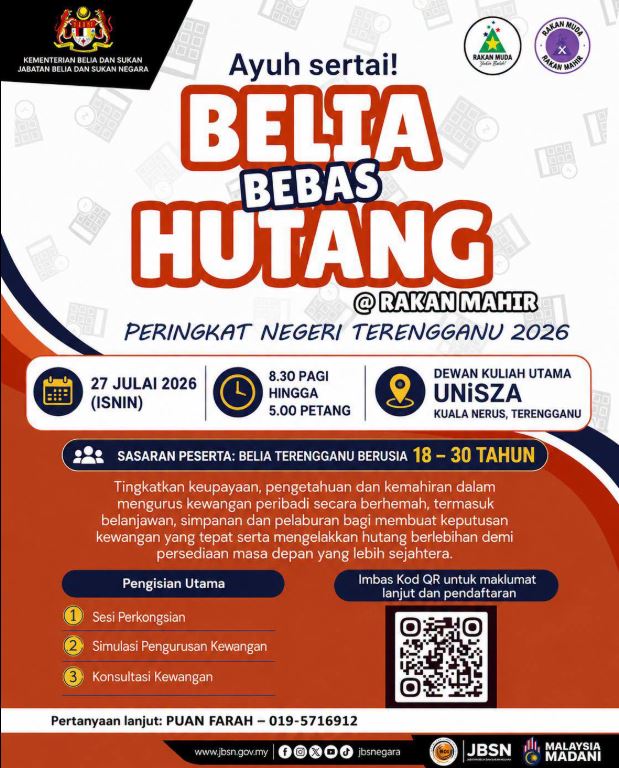 JOM SERTAI PROGRAM BELIA BEBAS HUTANG @ RAKAN MAHIR PERINGKAT NEGERI TERENGGANU 2026!