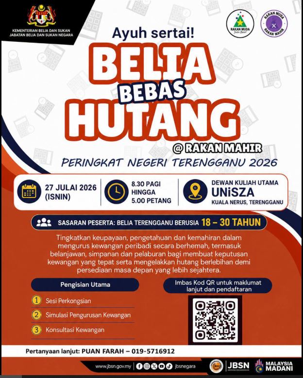JOM SERTAI PROGRAM BELIA BEBAS HUTANG @ RAKAN MAHIR PERINGKAT NEGERI TERENGGANU 2026!