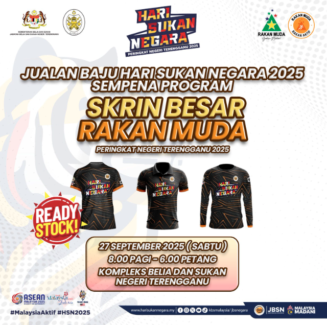 HEBAHAN JUALAN T-SHIRT HARI SUKAN NEGARA 2025 SEMPENA HARI CUCI MALAYSIA 2025