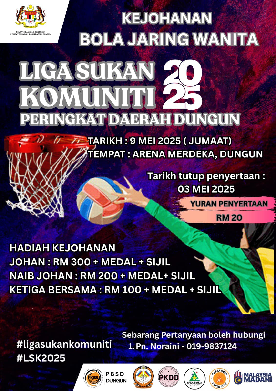 JOM SERTAI LIGA SUKAN KOMUNITI 2025 PERINGKAT DAERAH DUNGUN