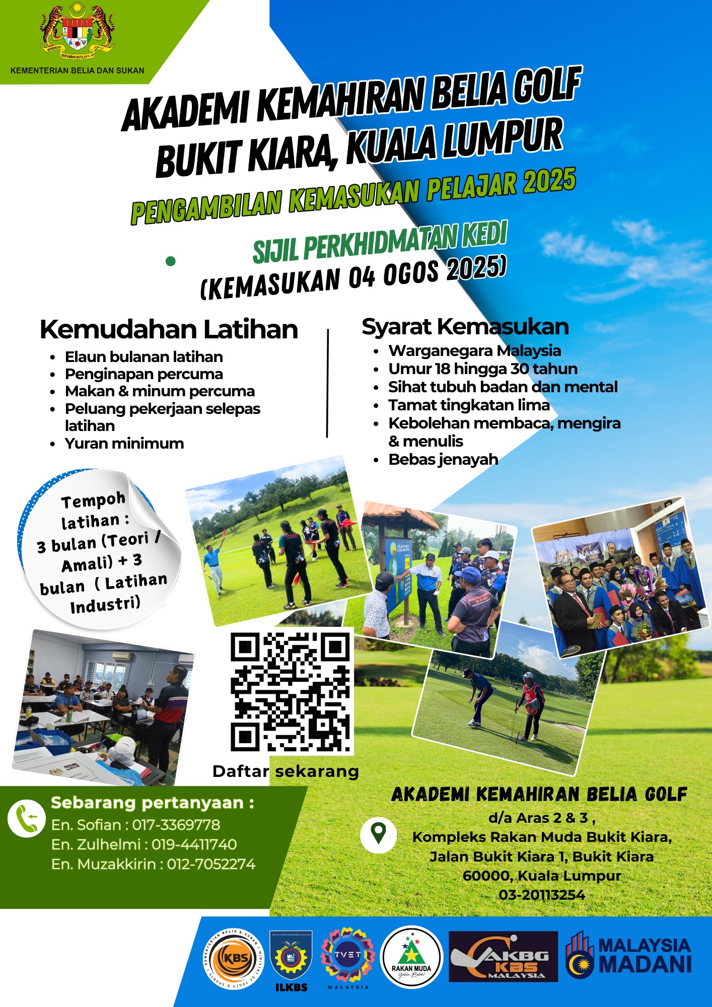 PENGAMBILAN KE AKADEMI KEMAHIRAN BELIA GOLF (AKBG), BUKIT KIARA, KUALA LUMPUR