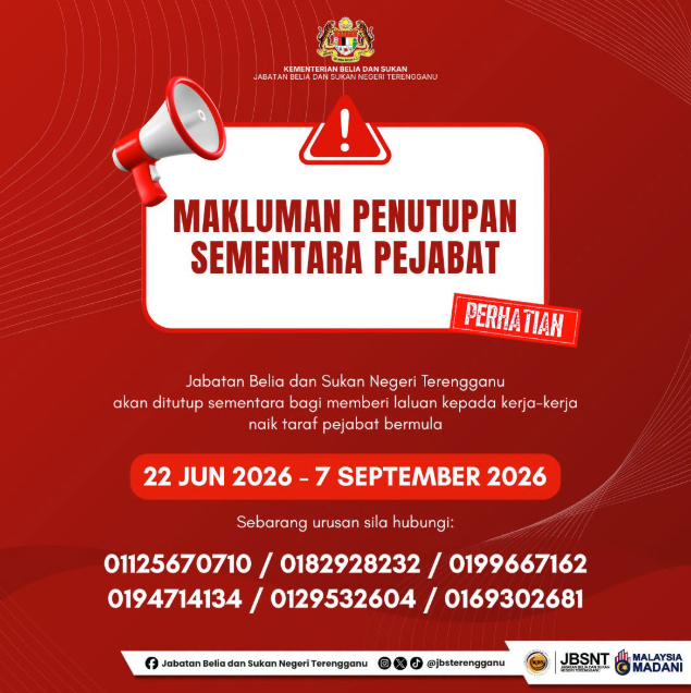 MAKLUMAN PENUTUPAN SEMENTARA PEJABAT