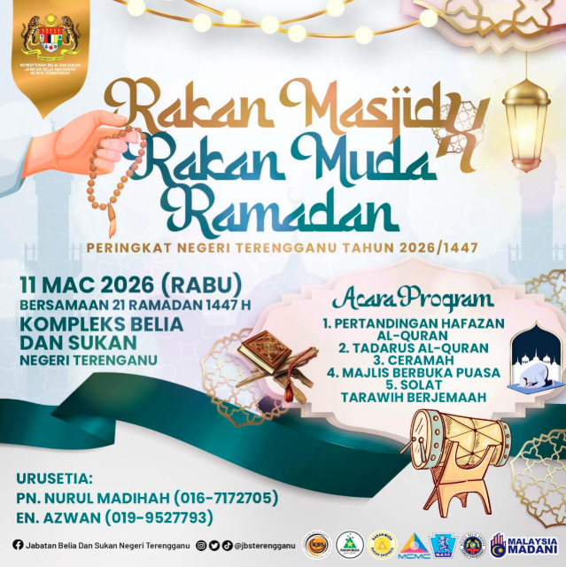 RAKAN MASJID X RAKAN MUDA RAMADAN PERINGKAT NEGERI TERENGGANU TAHUN 2026