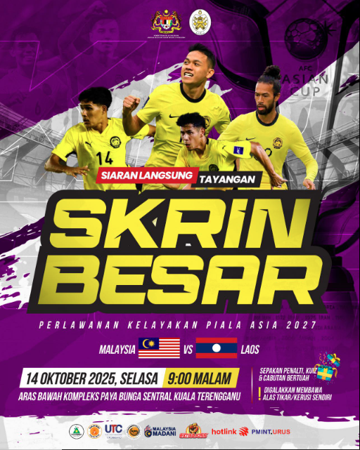 HEBAHAN TAYANGAN SKRIN BESAR: MALAYSIA VS LAOS - JOM GEGARKAN LOKASI BERSAMA HARIMAU MALAYA!